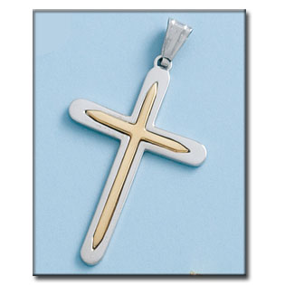 CRUZ ORO 18KL BICOLOR - 27X41MM