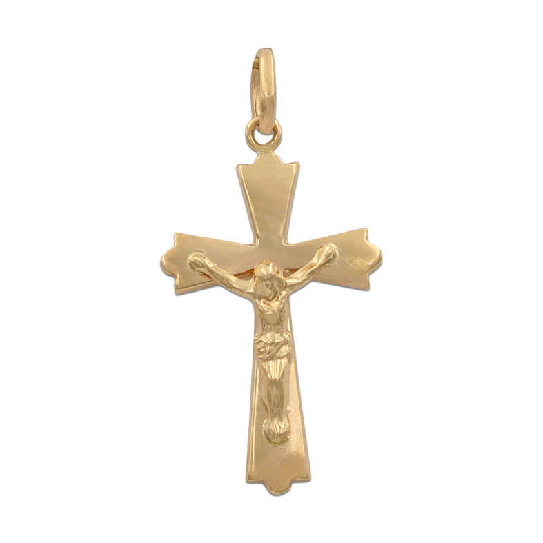 CRUZ ORO 18KL CON CRISTO - 16X27MM