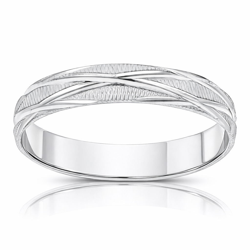 ALIANZA ORO BLANCO 18KL - 4MM