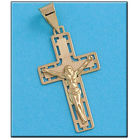 CRUZ ORO 18KL CON CRISTO DE 16X28MM