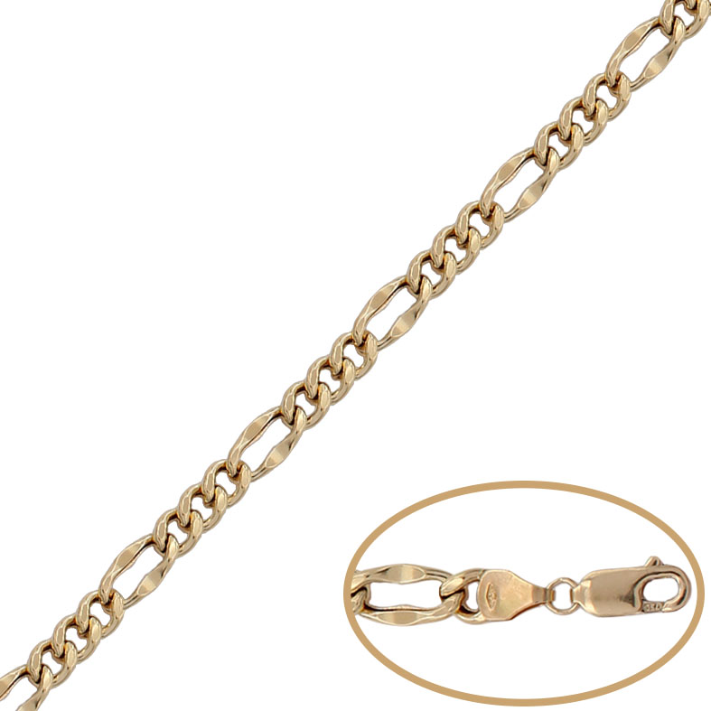 PULSERA ORO 18KL HUECA 3x1 - 6MM ** AGOTADO TEMPORALMENTE**