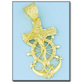 CRUZ ORO 18KL MARINERA CRISTO-27X52MM