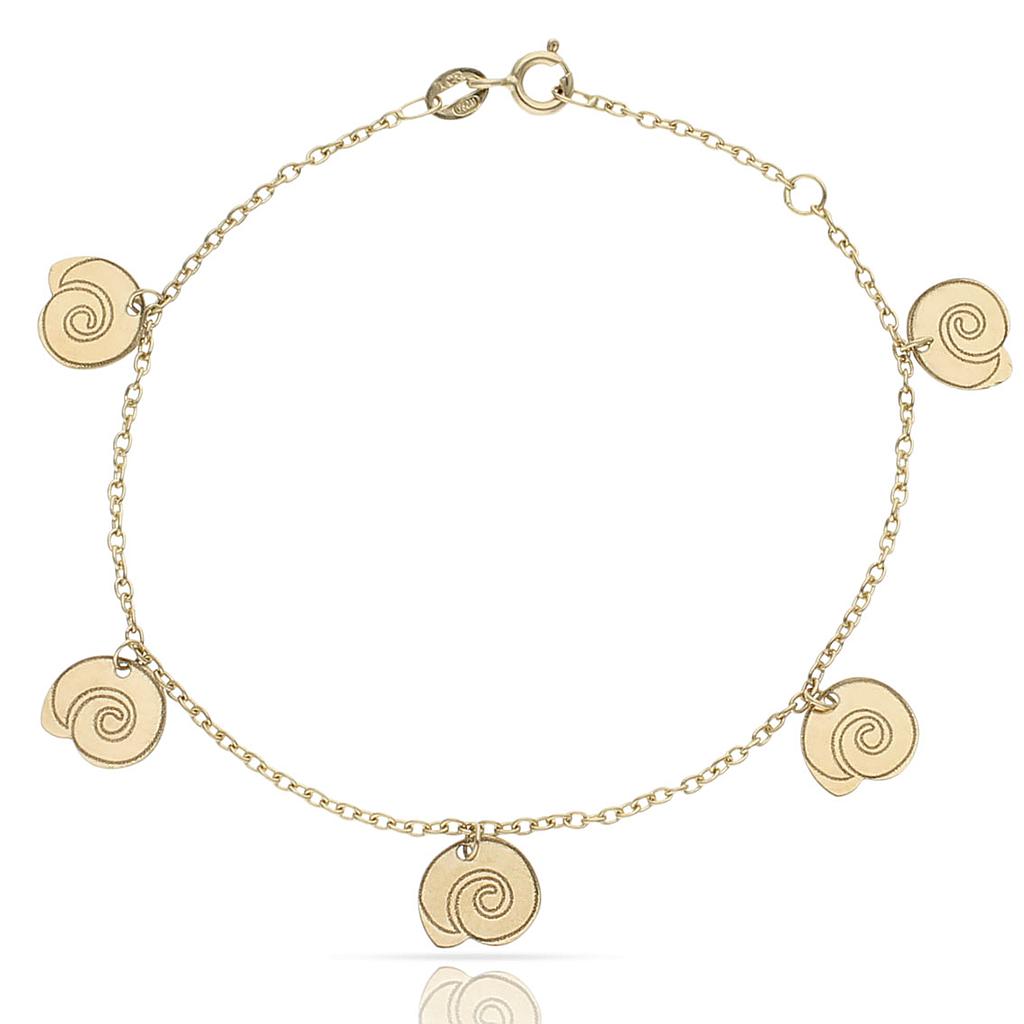 PULSERA ORO 18KL MINI CHARMS CARACOLAS