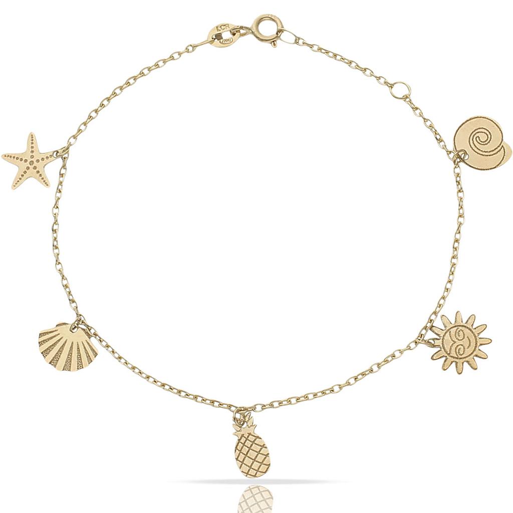 PULSERA ORO 18KL MINI CHARMS MIX