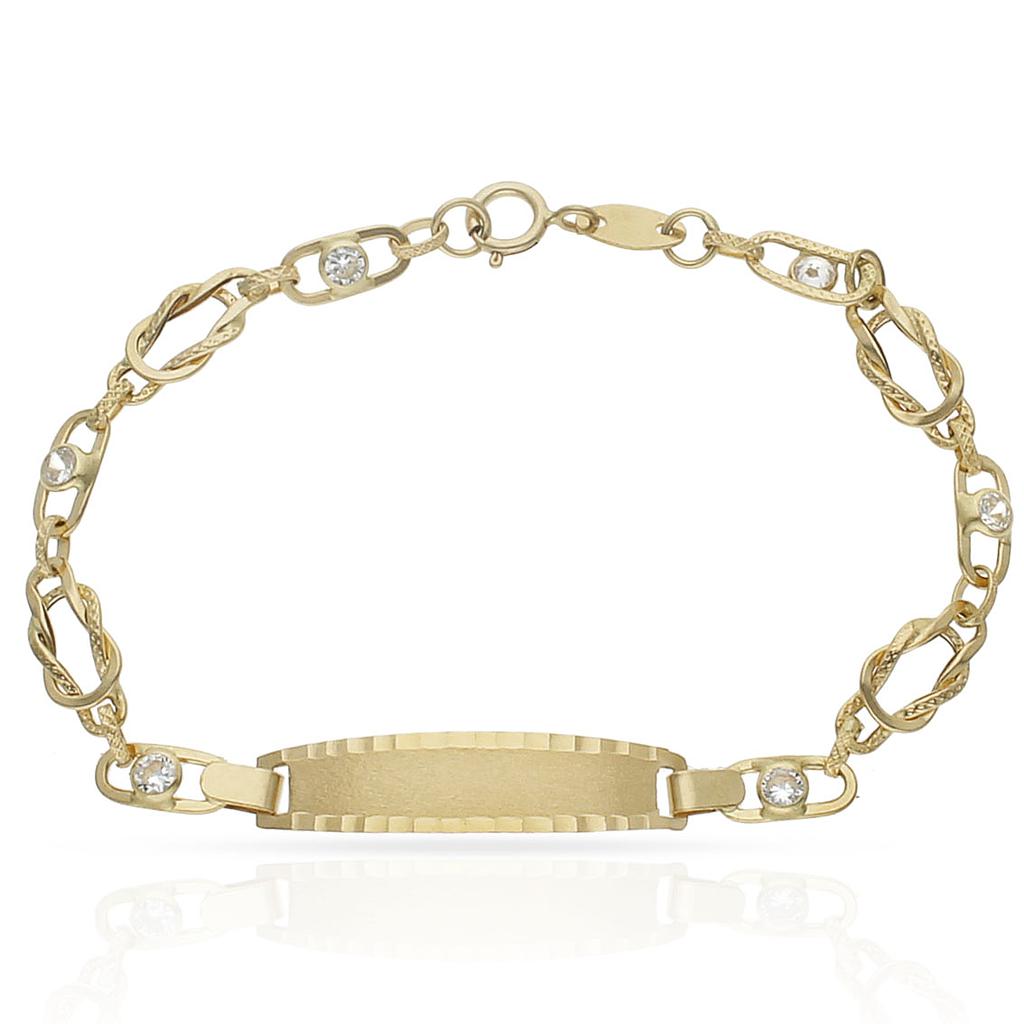 PULSERA ORO 18KL PLACA CIRCONITAS