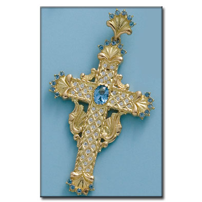 CRUZ ORO DE 18KL CON CIRCONITAS -44X67MM