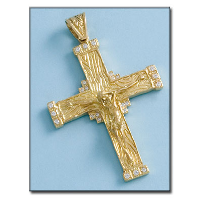 CRUZ ORO DE 18KL CON CRISTO CIRCONITAS