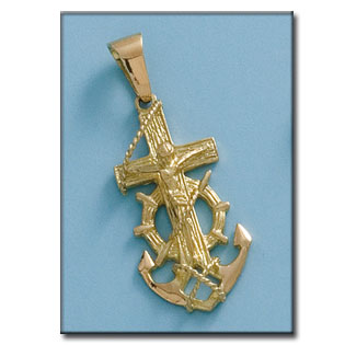 CRUZ ORO DE 18KL MARINERA CRISTO-18X35MM