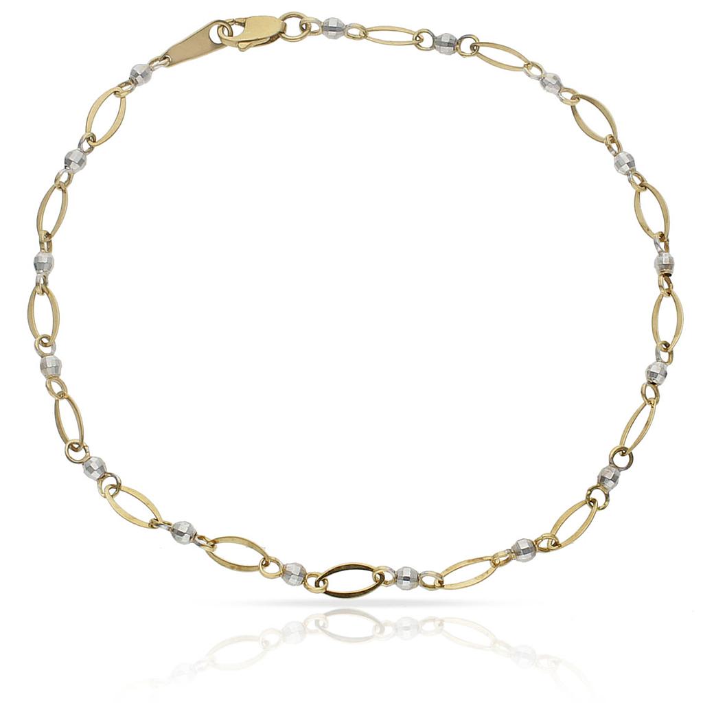 PULSERA ORO 18KL TOBILLERA BICOLOR