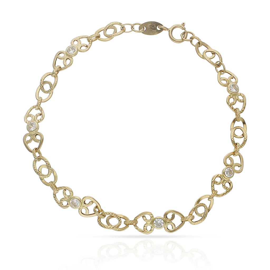 PULSERA ORO 18KL TROQUELADA CIRCONITAS