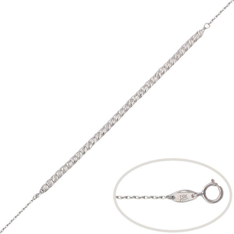 PULSERA ORO BLANCO 18KL BOLAS TALLADAS