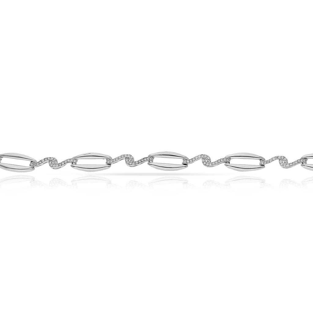 PULSERA ORO BLANCO 18KL CIRCONITAS