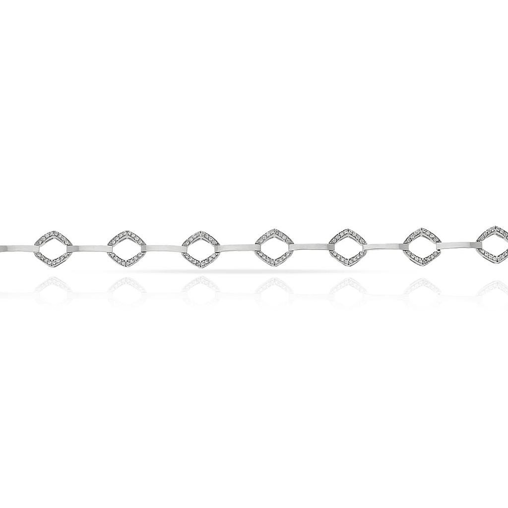 PULSERA ORO BLANCO 18KL CIRCONITAS