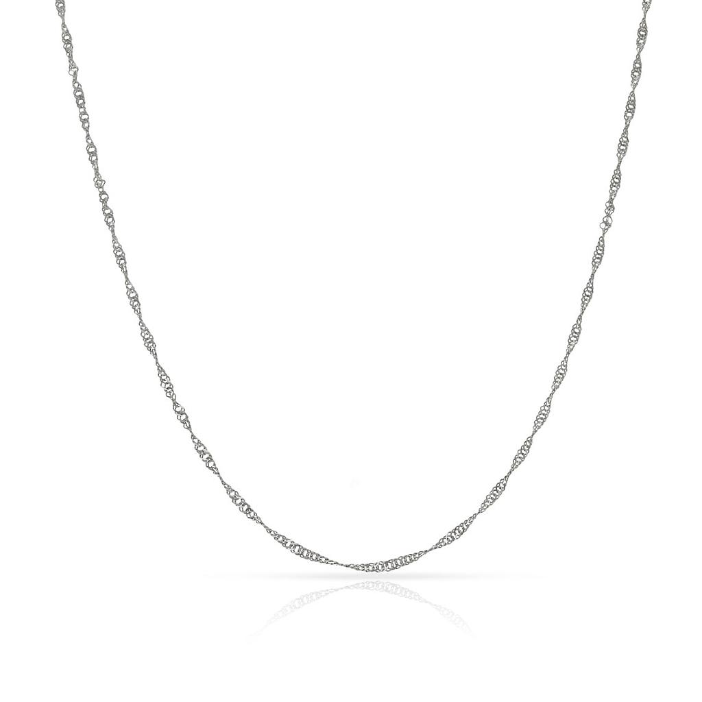 CADENA ORO BLANCO 18KL SINGAPUR - 1MM
