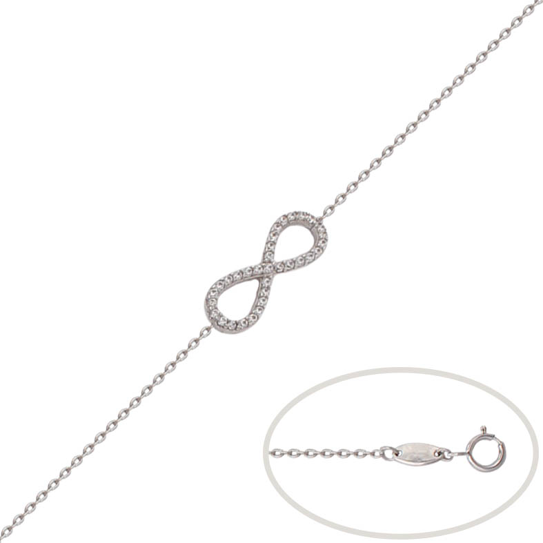 PULSERA ORO BLANCO 18KL INFINITO CIRCONITA