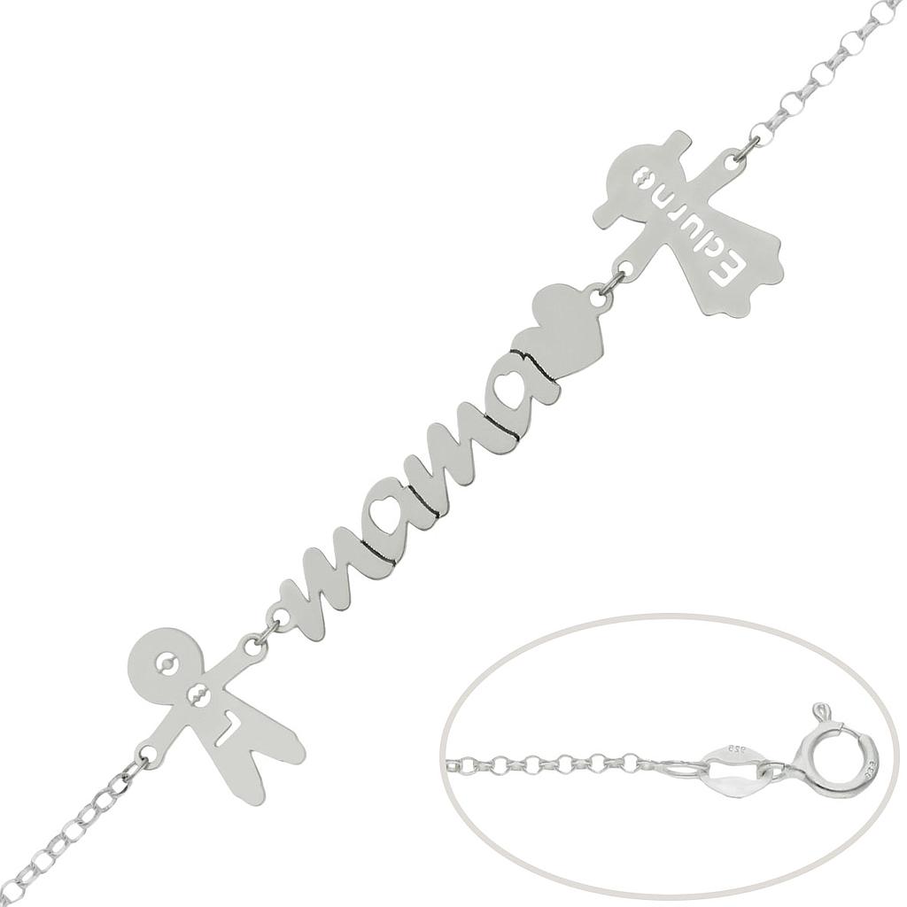 PULSERA PLATA 925MM MAMA + NIÑOS