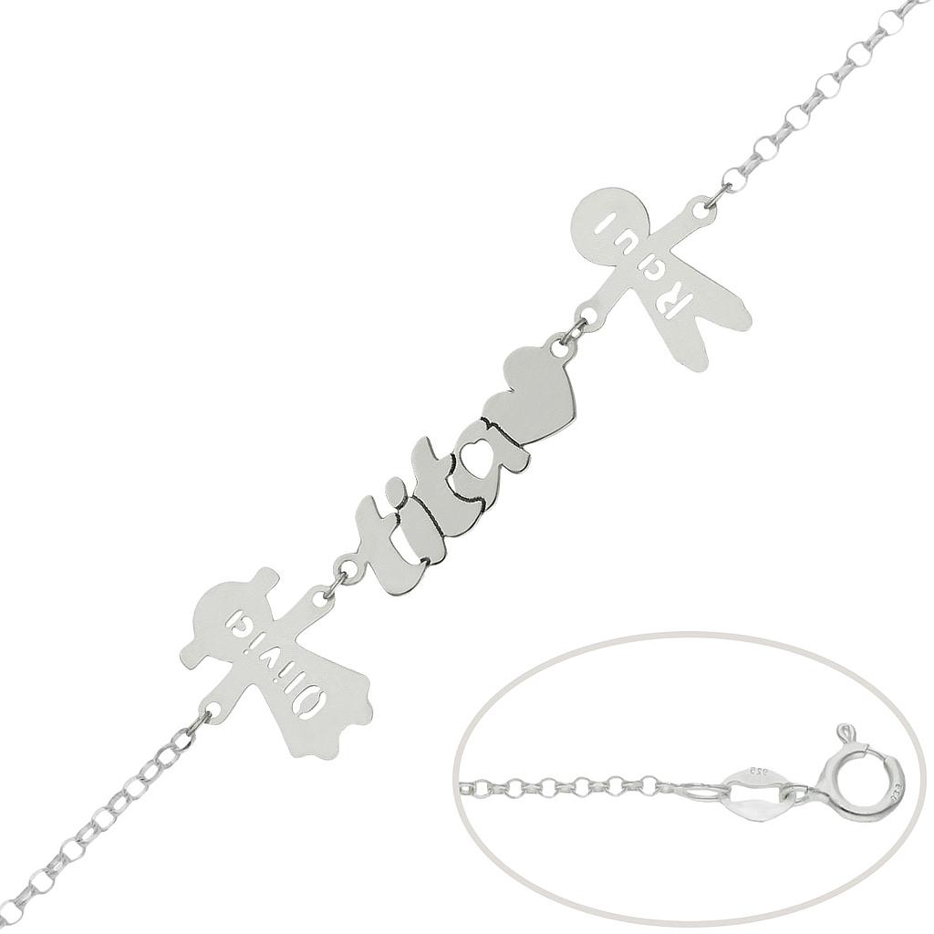 PULSERA PLATA 925MM TITA + NIÑOS
