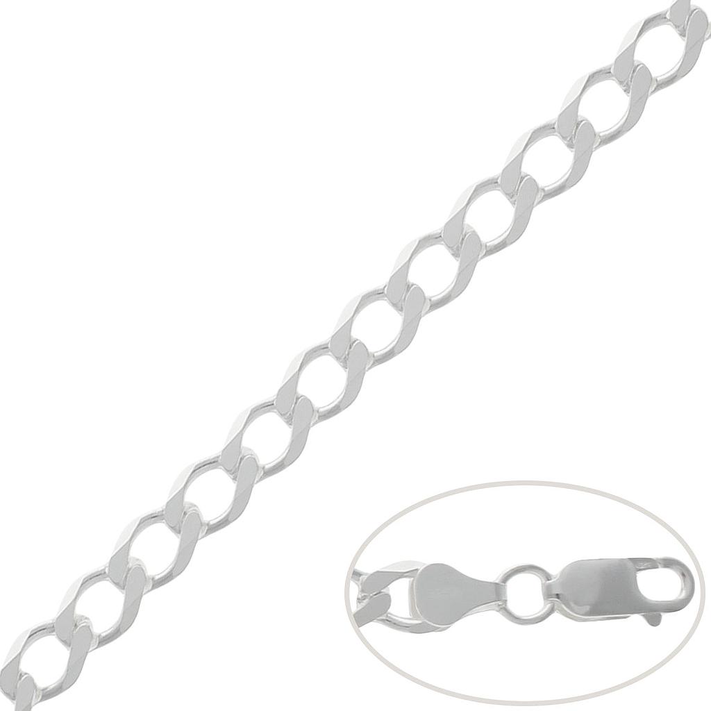 CADENA PLATA 925MM BARBADA - 7MM