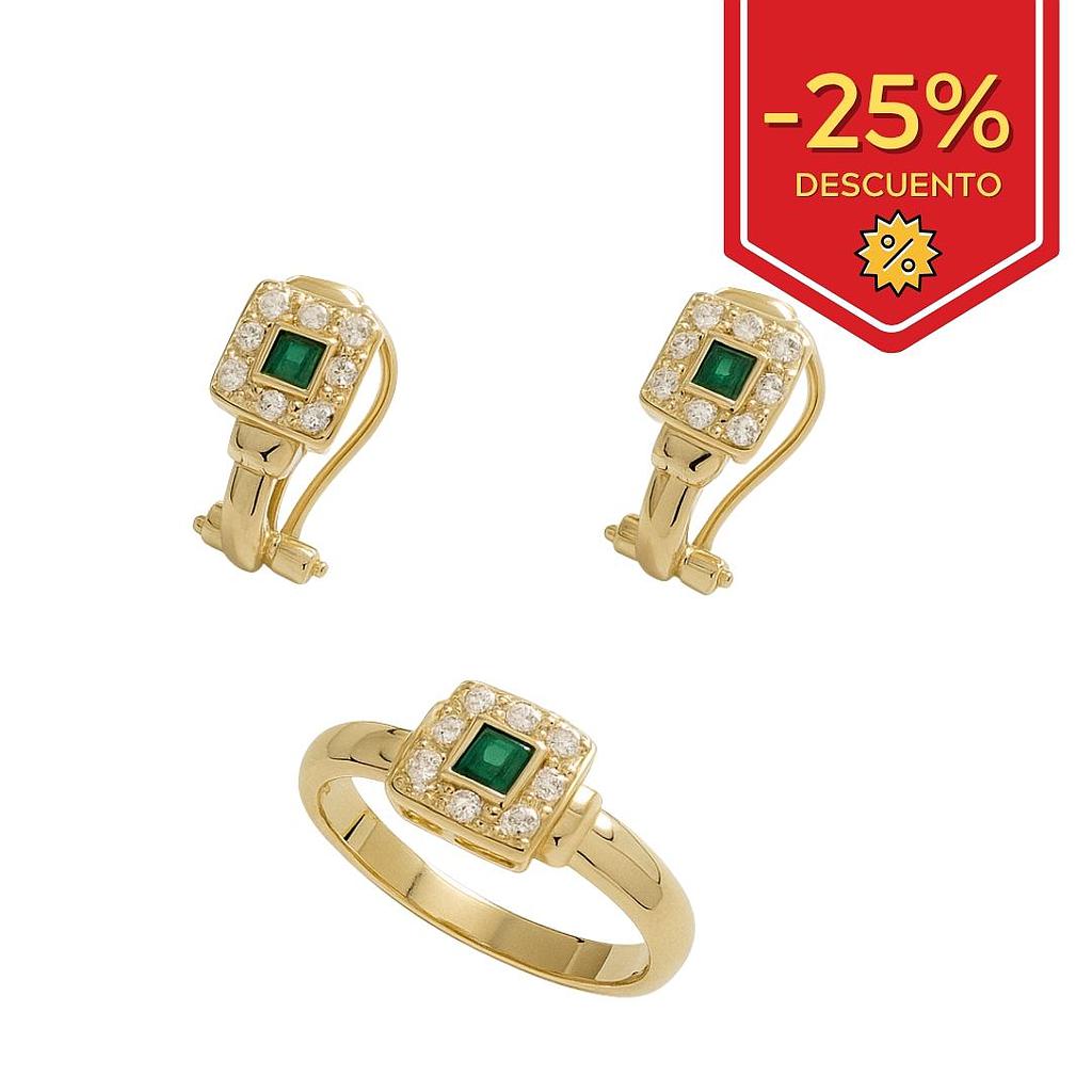 SORTIJA EN ORO DE 18KL CRISOPAL VERDE