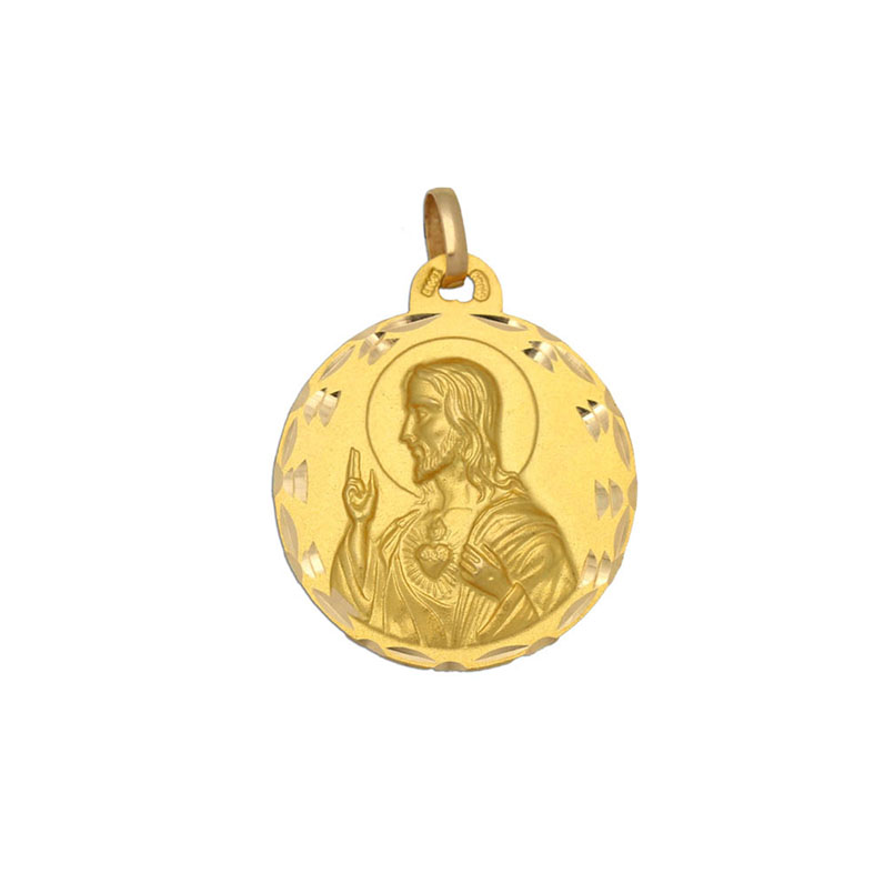 MEDALLA ORO 18 KL CORAZON JESUS - 15MM