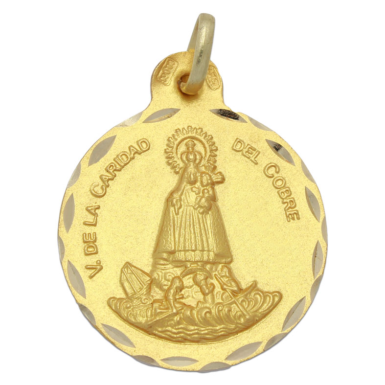 MEDALLA ORO 18KL CARIDAD DEL COBRE - 21MM