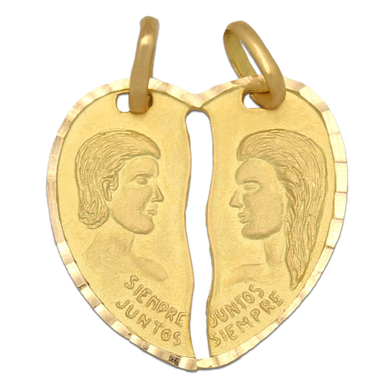 MEDALLA ORO 18KL CORAZON PARTIDO - 19x19MM