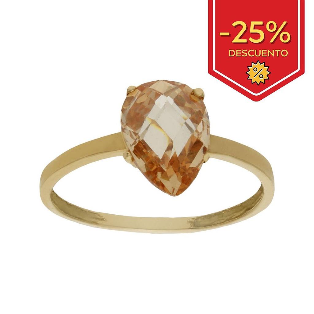 SORTIJA ORO 18KL - PIEDRA CHAMPAN