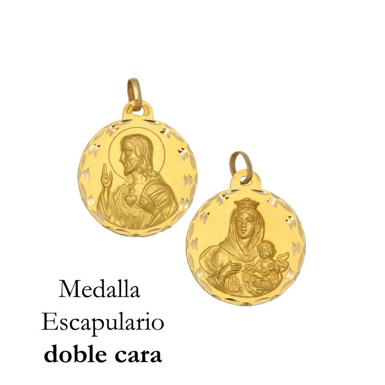 MEDALLA ORO 18KL ESCAPULARIO - 13MM