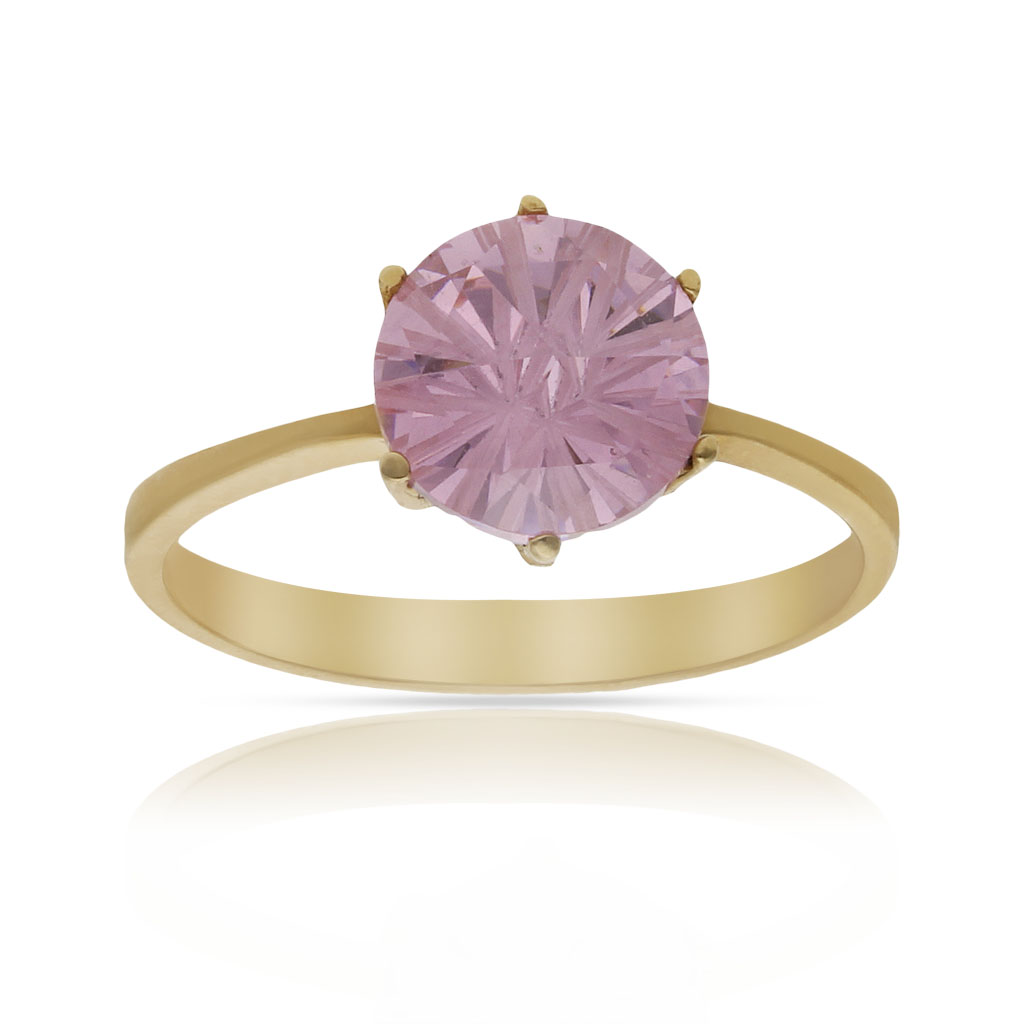 SORTIJA ORO 18KL - PIEDRA ROSA