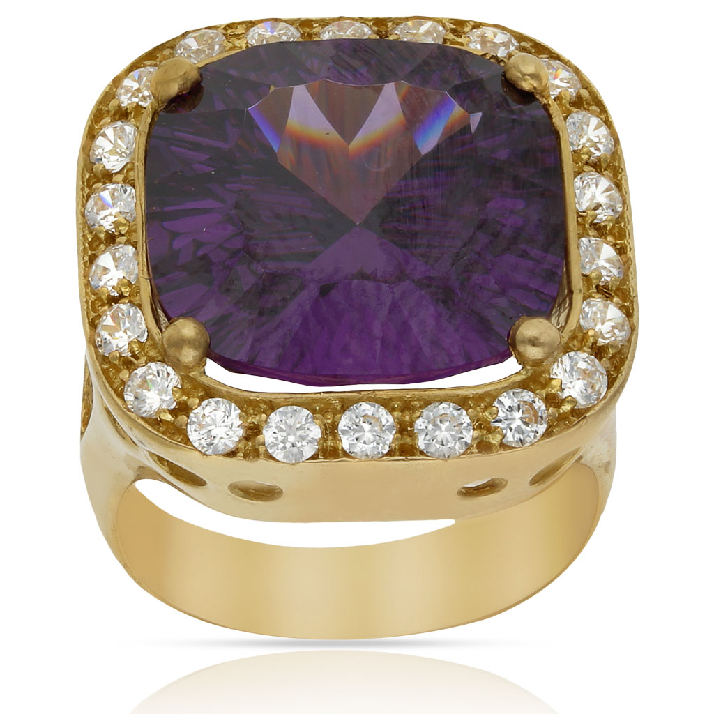 SORTIJA ORO 18KL - PIEDRA VIOLETA