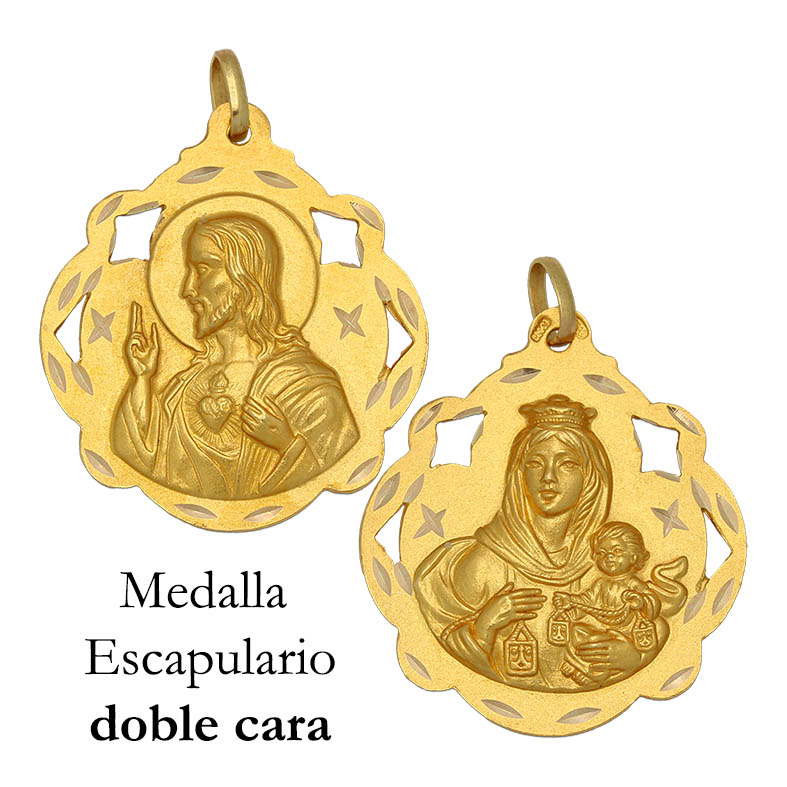 MEDALLA ORO 18KL ESCAPULARIO - 30X34MM