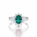 SORTIJA ORO 18KL BLANCO ESMERALDA