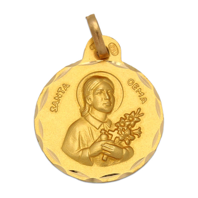 MEDALLA ORO 18KL SANTA GEMA - 19MM