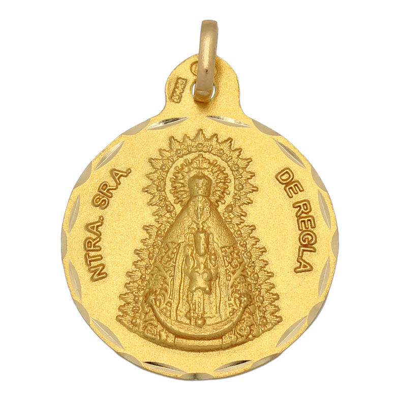 MEDALLA ORO 18KL VIRGEN DE REGLA- 21MM