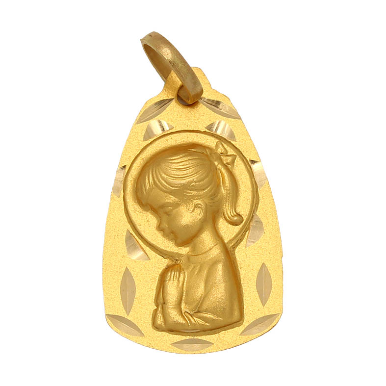 MEDALLA ORO 18KL VIRGEN NIÑA - 13X22 MM