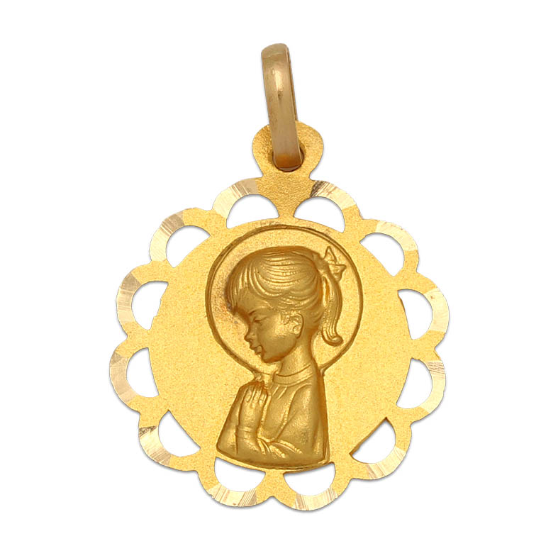 MEDALLA ORO 18KL VIRGEN NIÑA - 17MM