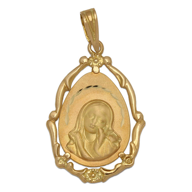 MEDALLA ORO 18KL VIRGEN NIÑA - 19X28MM