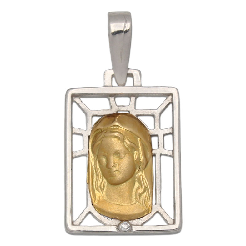 MEDALLA ORO 18KL VIRGEN NIÑA DE 13X19MM