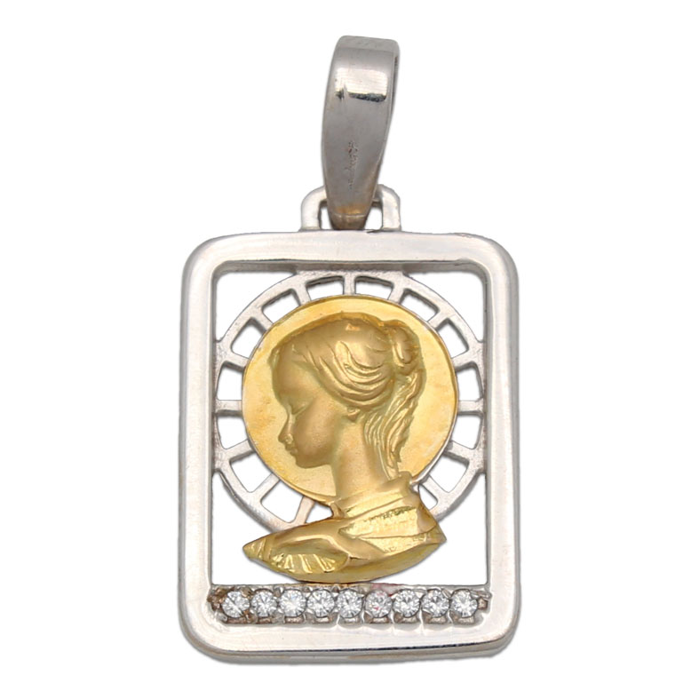 MEDALLA ORO 18KL VIRGEN NIÑA DE 14X20MM