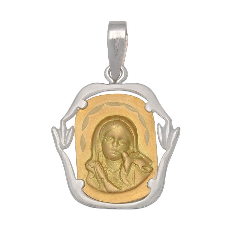 MEDALLA ORO 18KL VIRGEN NIÑA DE 18X22MM