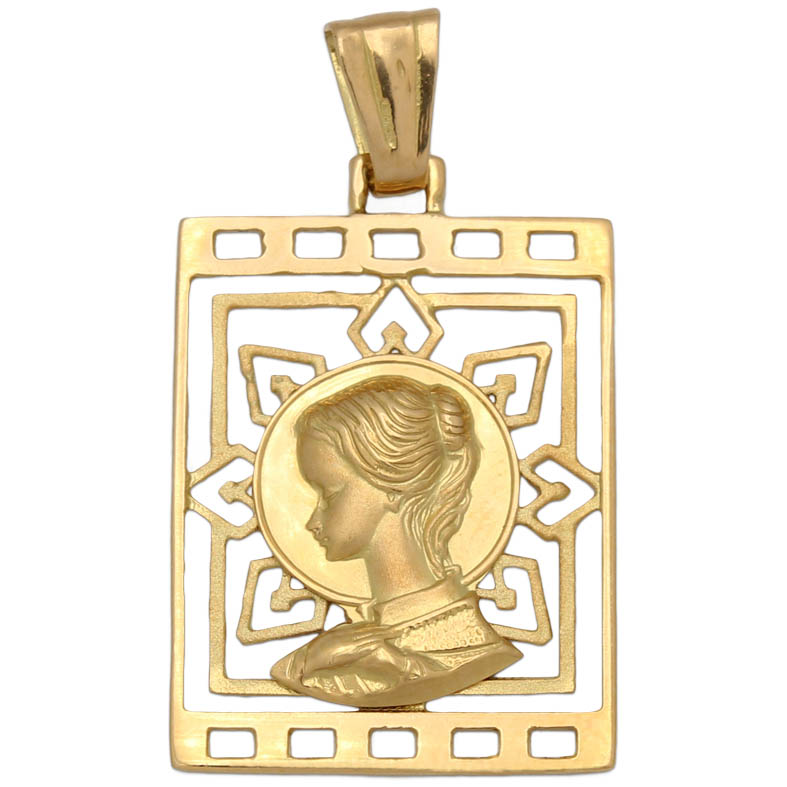 MEDALLA ORO 18KL VIRGEN NIÑA DE 19X28MM