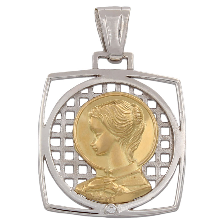 MEDALLA ORO 18KL VIRGEN NIÑA DE 20X23MM