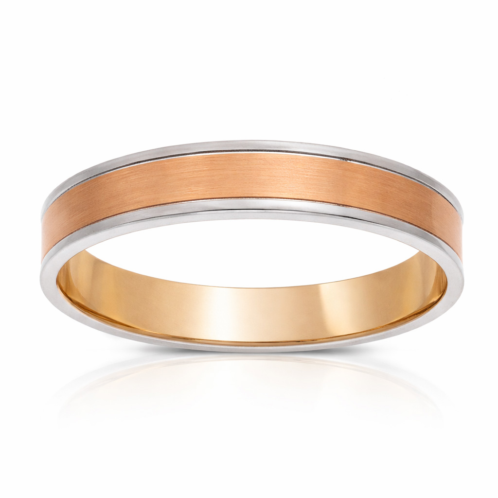ALIANZA ORO ROSA - ORO BLANCO 18KL - 4MM