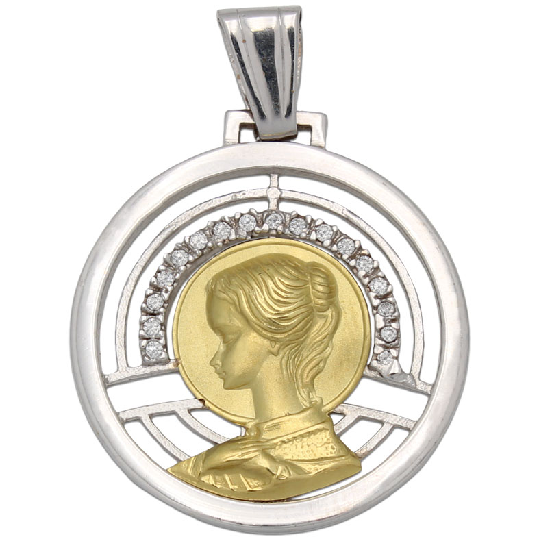 MEDALLA ORO 18KL VIRGEN NIÑA DE 22MM