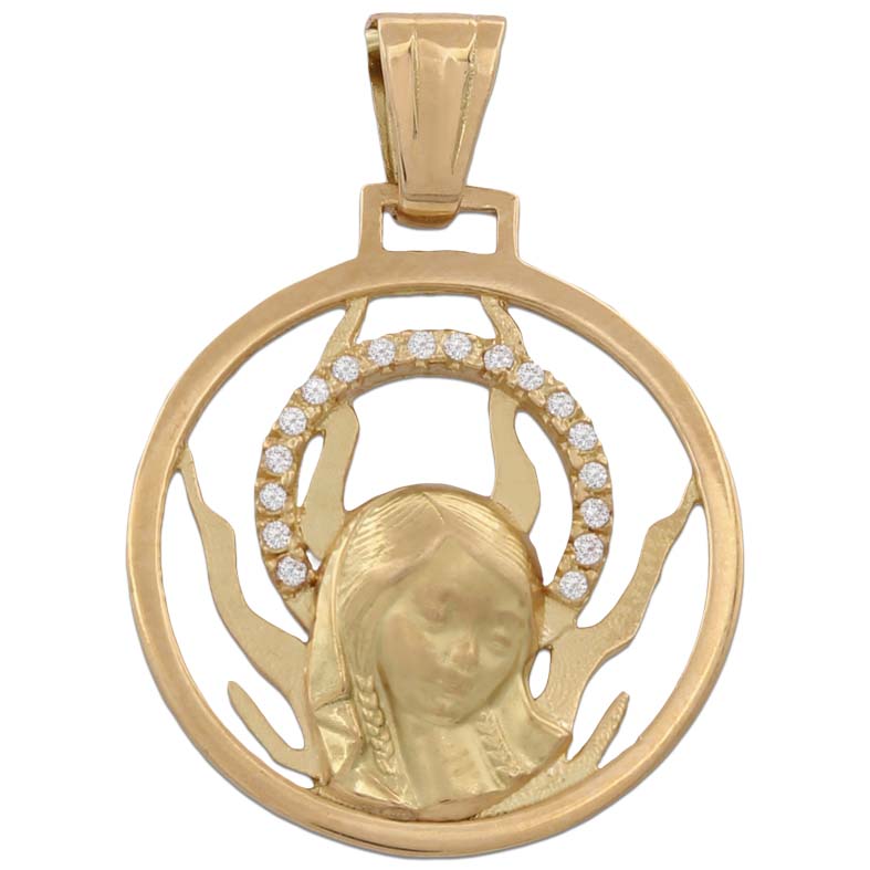 MEDALLA ORO 18KL VIRGEN NIÑA DE 22MM