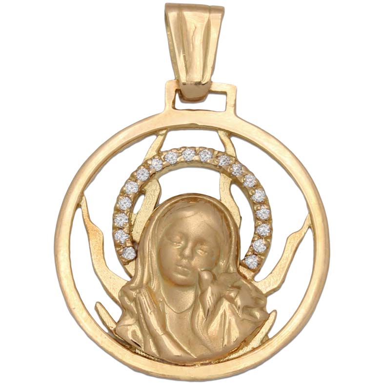 MEDALLA ORO 18KL VIRGEN NIÑA DE 22MM