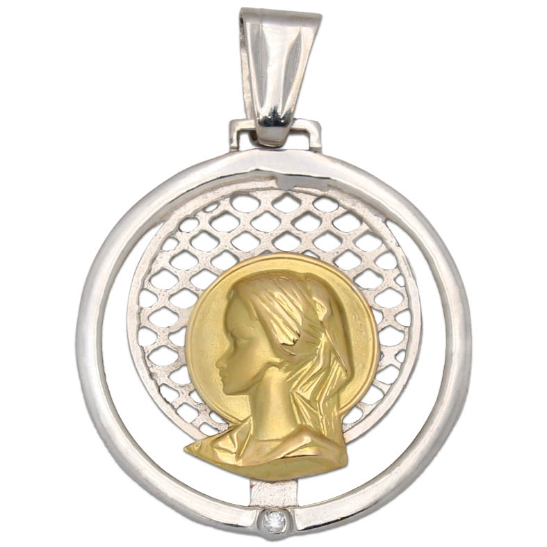 MEDALLA ORO 18KL VIRGEN NIÑA DE 23MM