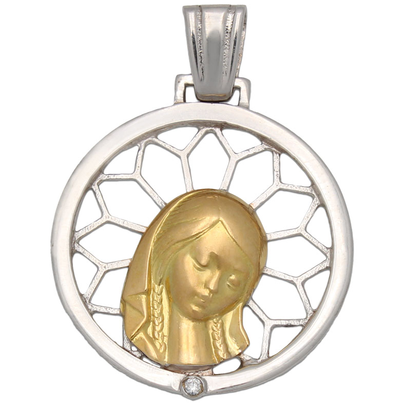 MEDALLA ORO 18KL VIRGEN NIÑA DE 23MM