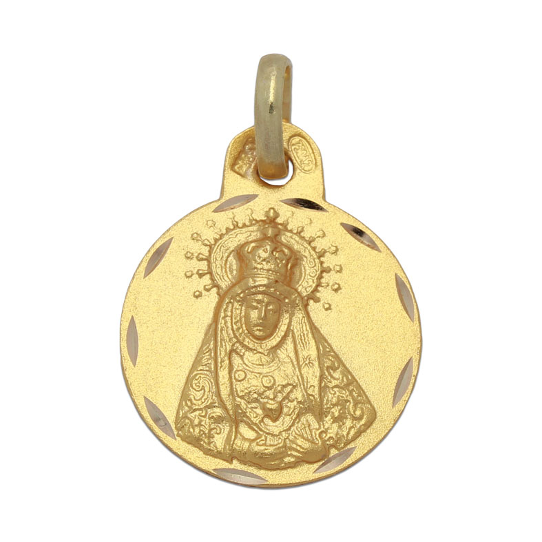 MEDALLA VIRGEN DE LOS DOLORES ORO 18KL EN 18 MM