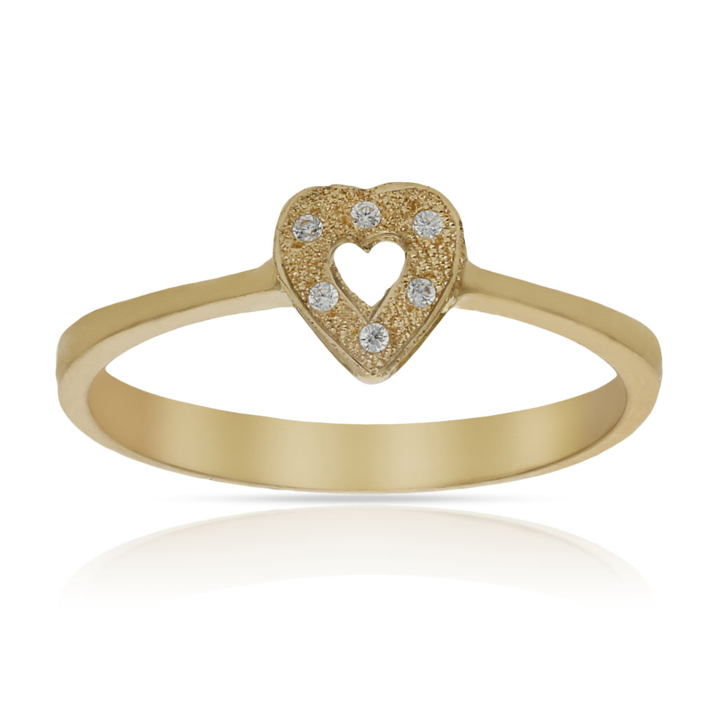 SORTIJA ORO 18KL CORAZON CIRCONITAS